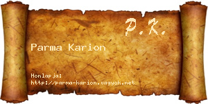 Parma Karion névjegykártya